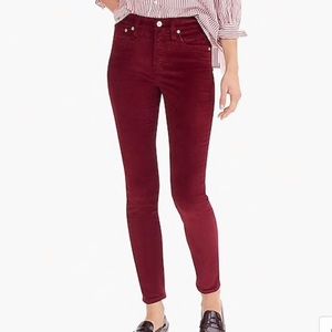 J. Crew 9” Toothpick Jean in Velvet